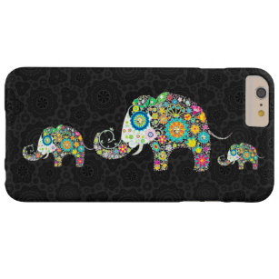 Capa Barely There Para iPhone 6 Plus Família Elefante Colorida de Flores Retro