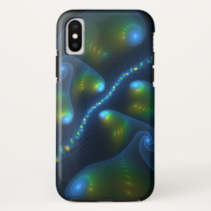 Capa Para iPhone Da Case-Mate Fantasy Luzes Abstrato Azul Verde Amarelo Fractal