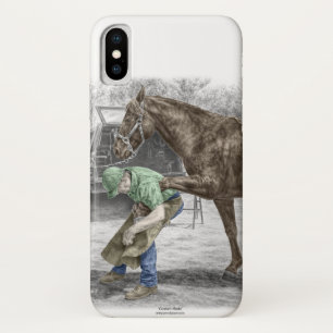 Capa Para iPhone X Farrier Blacksmith Shoeing Horse