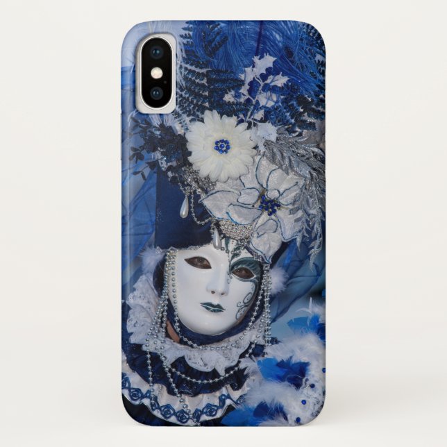 Capa Para iPhone, Case-Mate Fato de Carnaval Azul, Veneza (Verso)