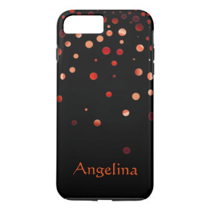 Capa iPhone 8 Plus/7 Plus Faux Confetti Preto Personalizado