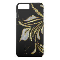 Faux Glitter e Elegante Floral Dourada