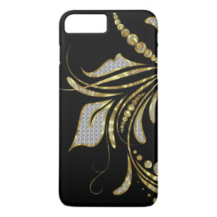 Capa Para iPhone Da Case-Mate Faux Glitter e Elegante Floral Dourada