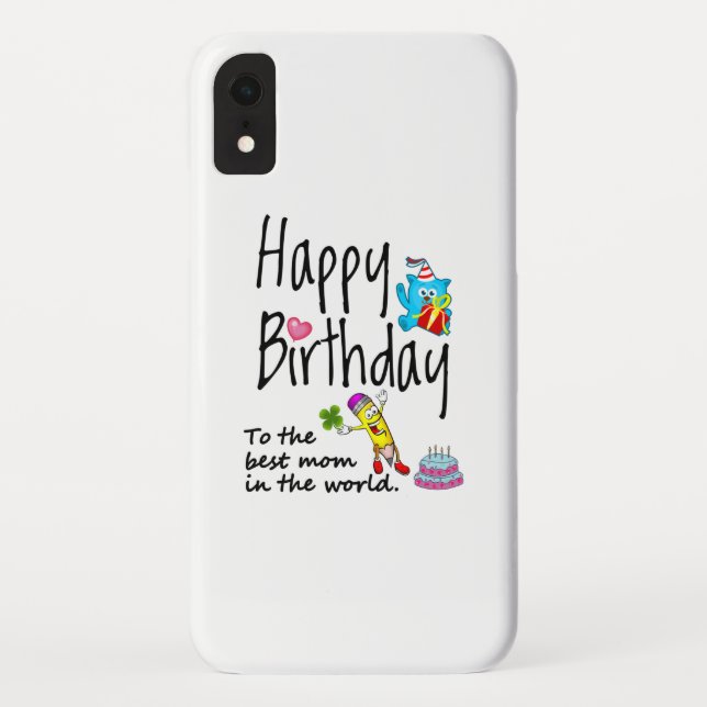 Capa Para iPhone, Case-Mate Feliz aniversário para a melhor mãe do mundo (Verso)