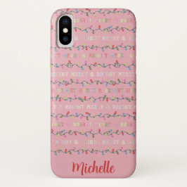 Capa Para iPhone Da Case-Mate Feliz e Brilho Luzes de Natal Rosa
