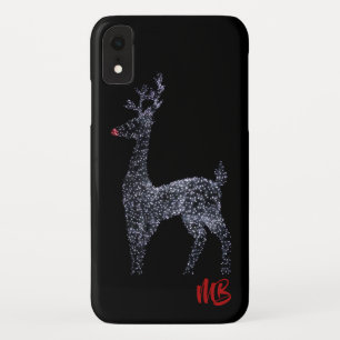 Capa Para iPhone Da Case-Mate Feriados Monogrammed das luzes de Natal da rena