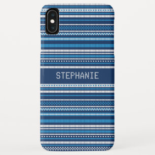 Capa Para iPhone Da Case-Mate Festa de Natal Personalizada da Greve Branca Azul-