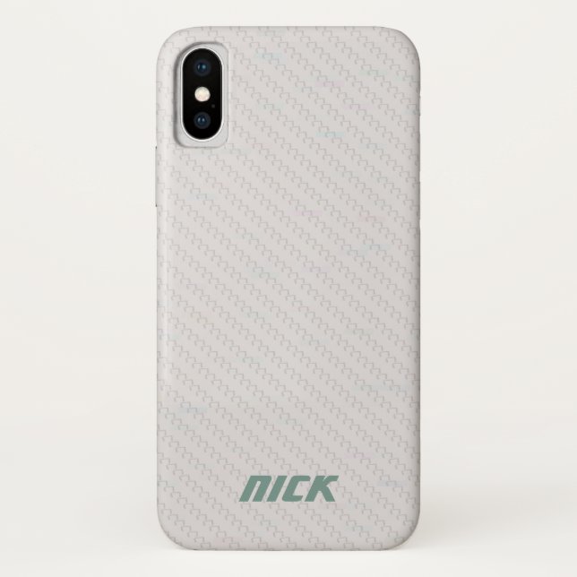 Capa Para iPhone, Case-Mate Fibra de carbono branco personalizada Iphone x cas (Verso)