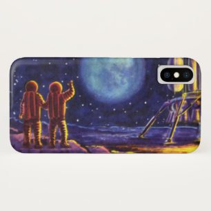 Capa Para iPhone X Ficção Científica Vintage, Astronautas de Ficção C