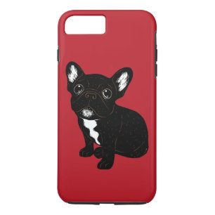 Capa iPhone 8 Plus/7 Plus Filhote de cachorro rajado bonito de Frenchie
