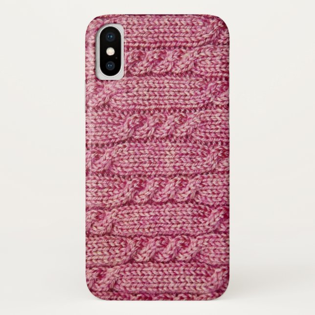 Capa Para iPhone, Case-Mate Fio cor-de-rosa malha cabografada (Verso)