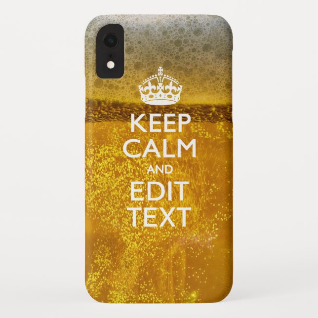 Capa Para iPhone, Case-Mate Fique calmo e envie seu texto para alguma cerveja  (Verso)
