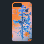 Capa iPhone 8 Plus/7 Plus Fir Tree e Snowflakes Orange<br><div class="desc">Um esboço de caneta e tinta de uma árvore de abeto velha e alguns flocos de neve. Você pode alterar a cor do fundo se pressionar o botão "personalizar". Por Alexandra Cook aka Linandara.</div>