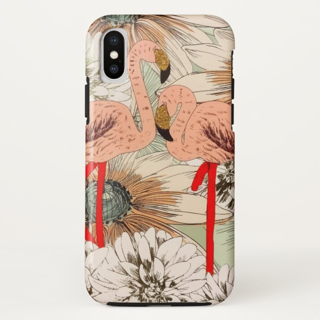 Capa Para iPhone, Case-Mate Flamingo Pink Floral Folha Tropical Folha de Folha (Verso)