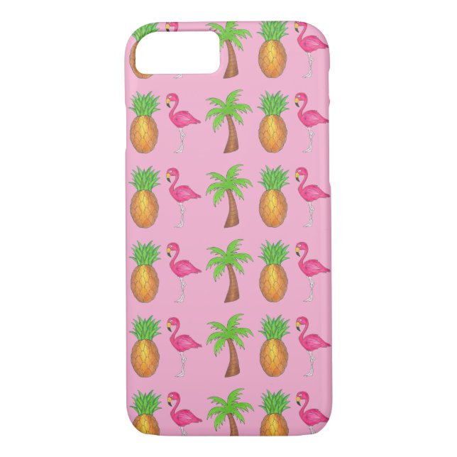 Capa Para iPhone, Case-Mate Flamingo rosa-abacaxi-verde-tropical (Verso)