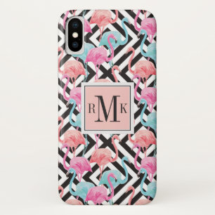 Capa Para iPhone X Flamingoes no padrão de Design Negrito