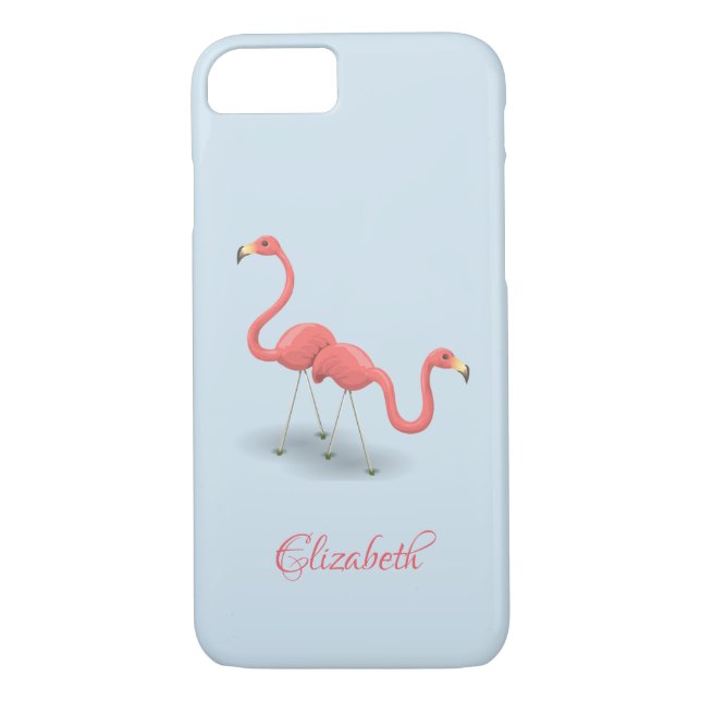 Capa Para iPhone, Case-Mate Flamingos Adoráveis, Azul - Personalizado (Verso)