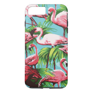 Capa iPhone 8 Plus/7 Plus Flamingos cor-de-rosa retros legal