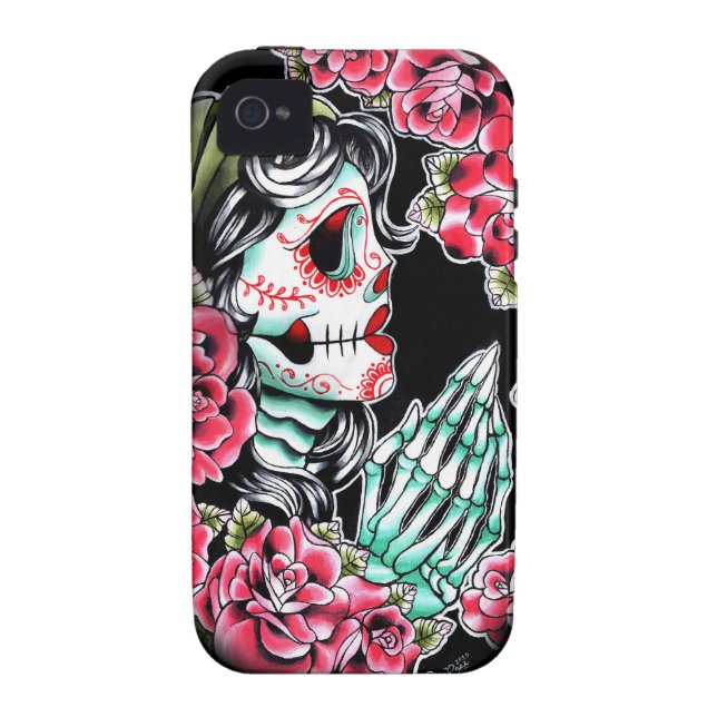 Capa Para iPhone, Case-Mate Flash do tatuagem do crânio de Diâmetro De Los (Traseira)