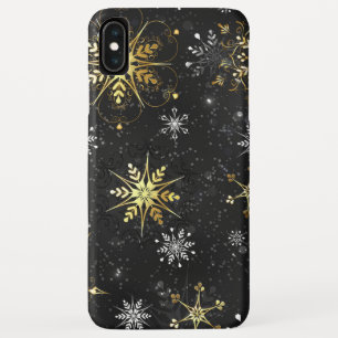 Capa Para iPhone Da Case-Mate Flocos de neve do Ouro Xmas em preto