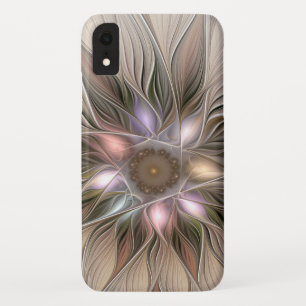Capa Para iPhone Da Case-Mate Flor Abstracta Feliz Bege Marrom Floral Fractal