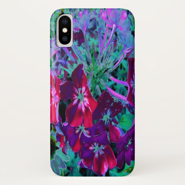 Capa Para iPhone, Case-Mate Flor de Jardim Vermelho, Púrpura e Rosa Dramática (Verso)