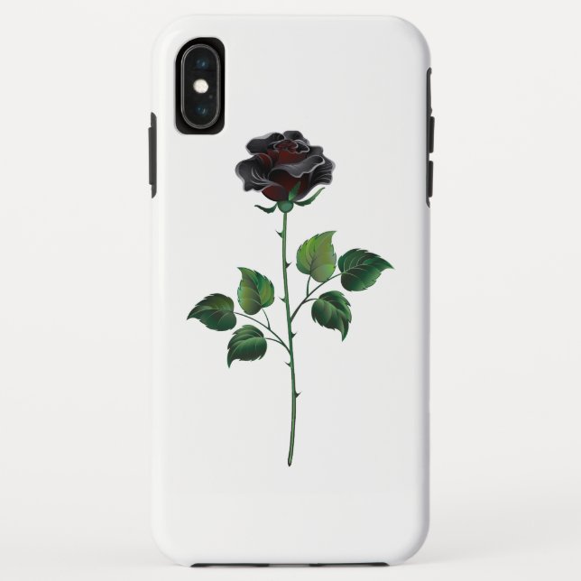 Capa Para iPhone, Case-Mate Flor de rosa preta (Verso)