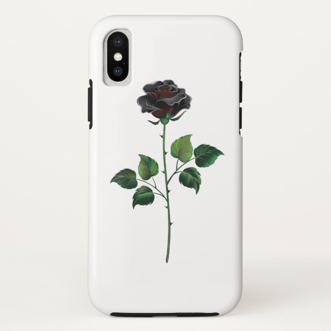 Capa Para iPhone, Case-Mate Flor de rosa preta (Verso)