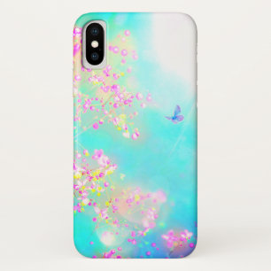 Capa Para iPhone Da Case-Mate Flor e borboleta primavera azul-rosa floral