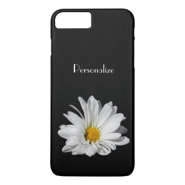 Capa Para iPhone, Case-Mate Flor elegante da margarida branca com nome (Verso)