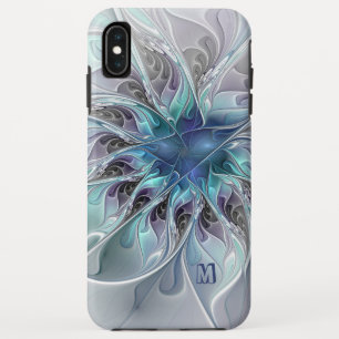Capa Para iPhone Da Case-Mate Flor moderna abstrata do Fractal com monograma