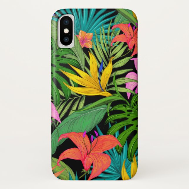 Capa Para iPhone, Case-Mate Flor tropical e folha de palma Havaí colorida (Verso)