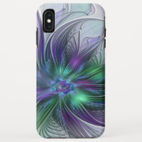 Flor Verde Roxo Moderna Abstrato de Arte Fractal