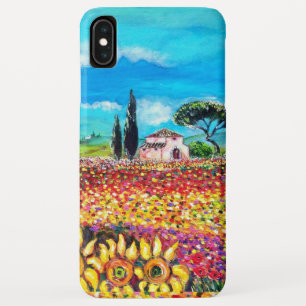 Capa Para iPhone XS Max FLORA em campos, em papoilas e em girassóis de