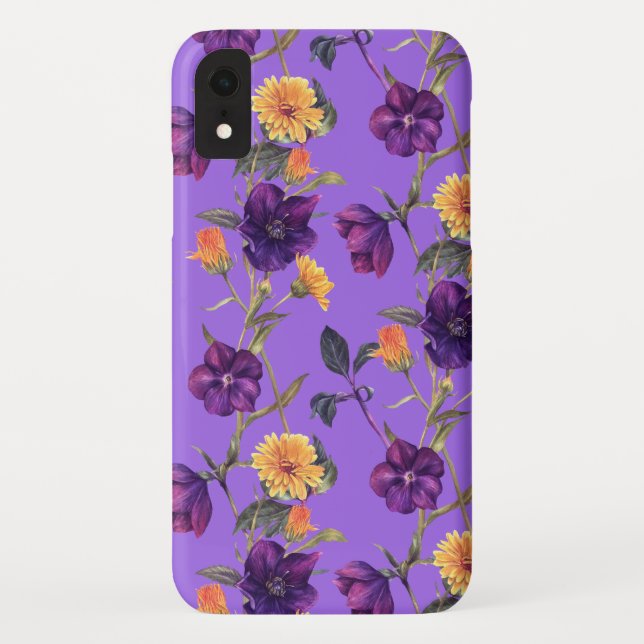 Capa Para iPhone, Case-Mate Floral Boho Chic Roxo (Verso)
