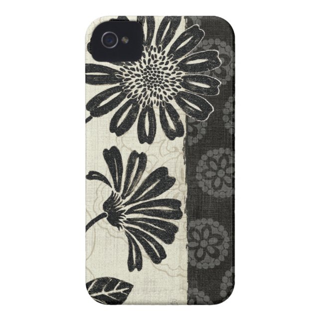Capa Para iPhone, Case-Mate Floral contemporâneo em preto e branco (Traseira)