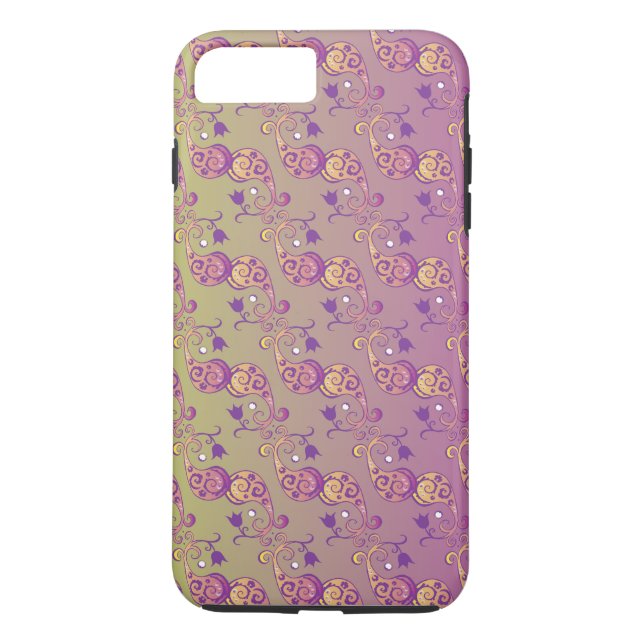 Capa Para iPhone, Case-Mate Floral de Paisley Verde e Rosa-abstrato (Verso)