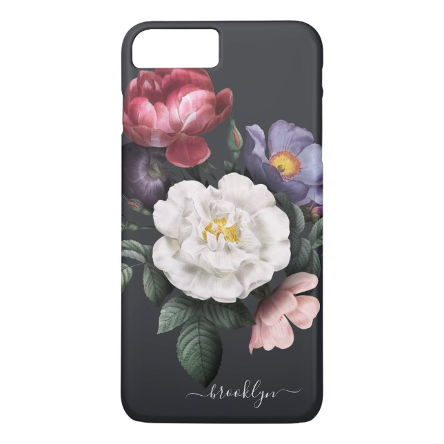 Capa Para iPhone, Case-Mate Floral Escura em Preto | Assinatura (Verso)