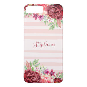 Capa iPhone 8 Plus/7 Plus Floral Floral de Greve Rosa Personalizado