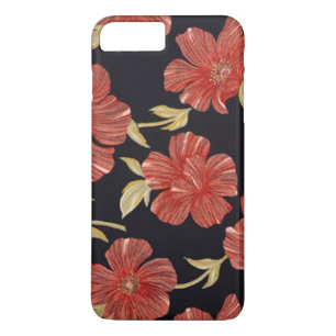 Capa Para iPhone Da Case-Mate Floral vermelho do preto elegante do vintage