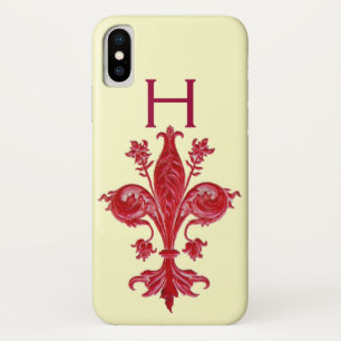 CAPA PARA iPhone X  FLORENTINA RED LILY FLEUR DE LIS