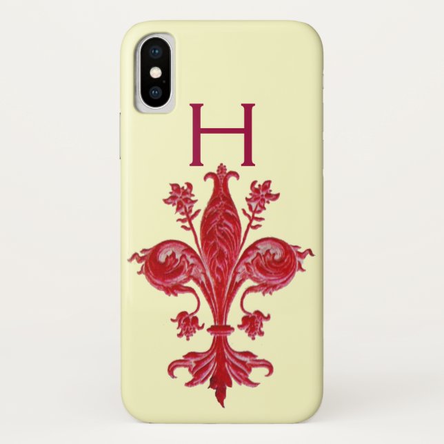 CAPA PARA iPhone, Case-Mate  FLORENTINA RED LILY FLEUR DE LIS (Verso)