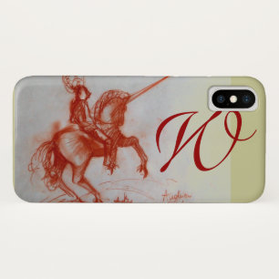Capa Para iPhone X FLORENTINE KNIGHT SOBRE O monograma de HORSEBACK
