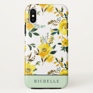 Capa Para iPhone Da Case-Mate Flores amarelas femininos e monograma das