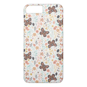 Capa iPhone 8 Plus/7 Plus Flores Borboletas E Abelhas