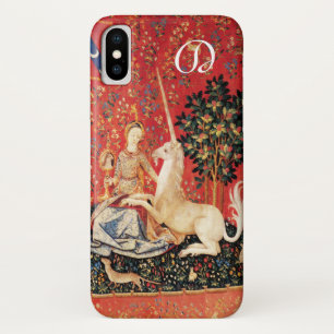 Capa Para iPhone X Flores da fantasia da SENHORA E do UNICÓRNIO,