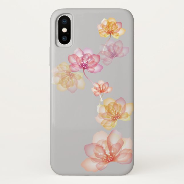 Capa Para iPhone, Case-Mate flores de lótus na cinza (Verso)