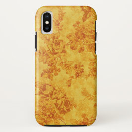 Capa Para iPhone X Flores de ouro