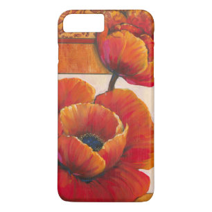 Capa Para iPhone Da Case-Mate Flores de Papoula em Tan e Orange Background