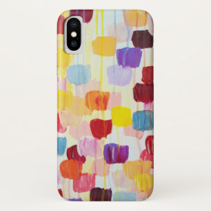 Capa Para iPhone X Flores de pintura coloridas e bonitas